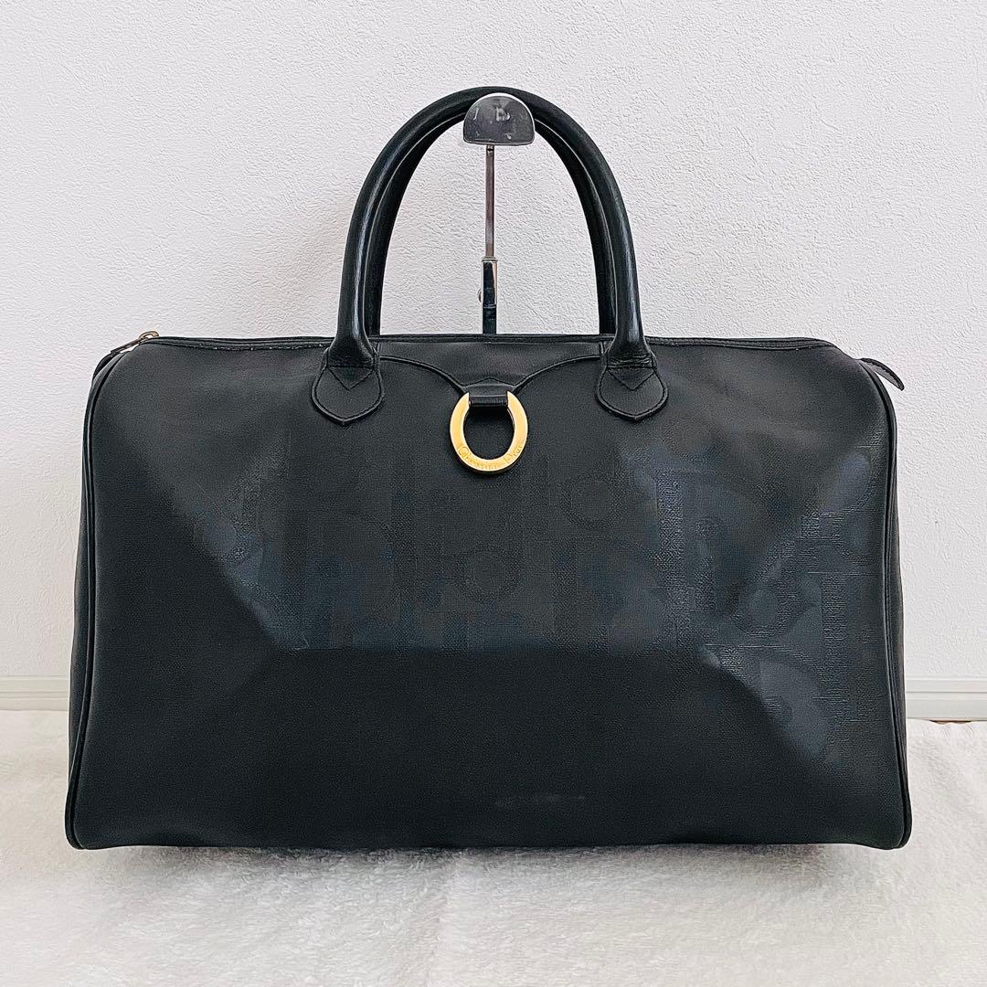 美品 Christian Dior ボストンバッグ トロッター柄 金具 PVC