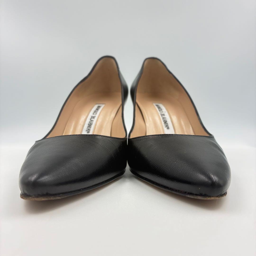 超美品✨MANOLO BLAHNIK 黒 レザー パンプス 36サイズ 保存袋