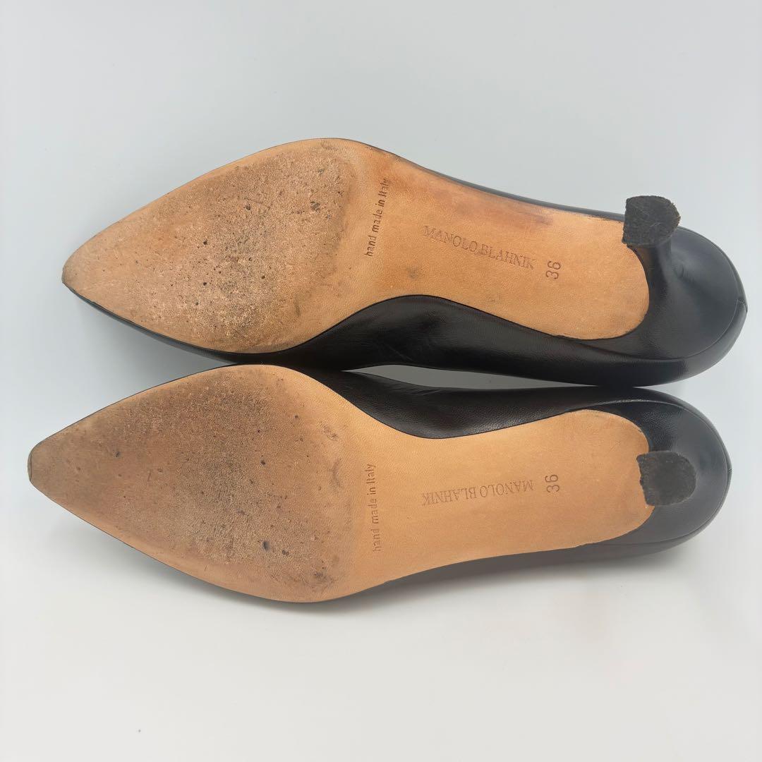 超美品✨MANOLO BLAHNIK 黒 レザー パンプス 36サイズ 保存袋