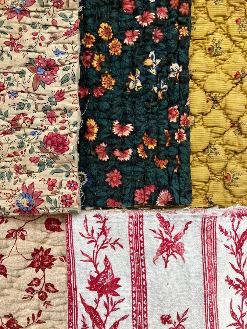 貴重　18世紀　オベルカンフ　ジュイ更紗　ハギレ5枚組　フランス　アンティーク