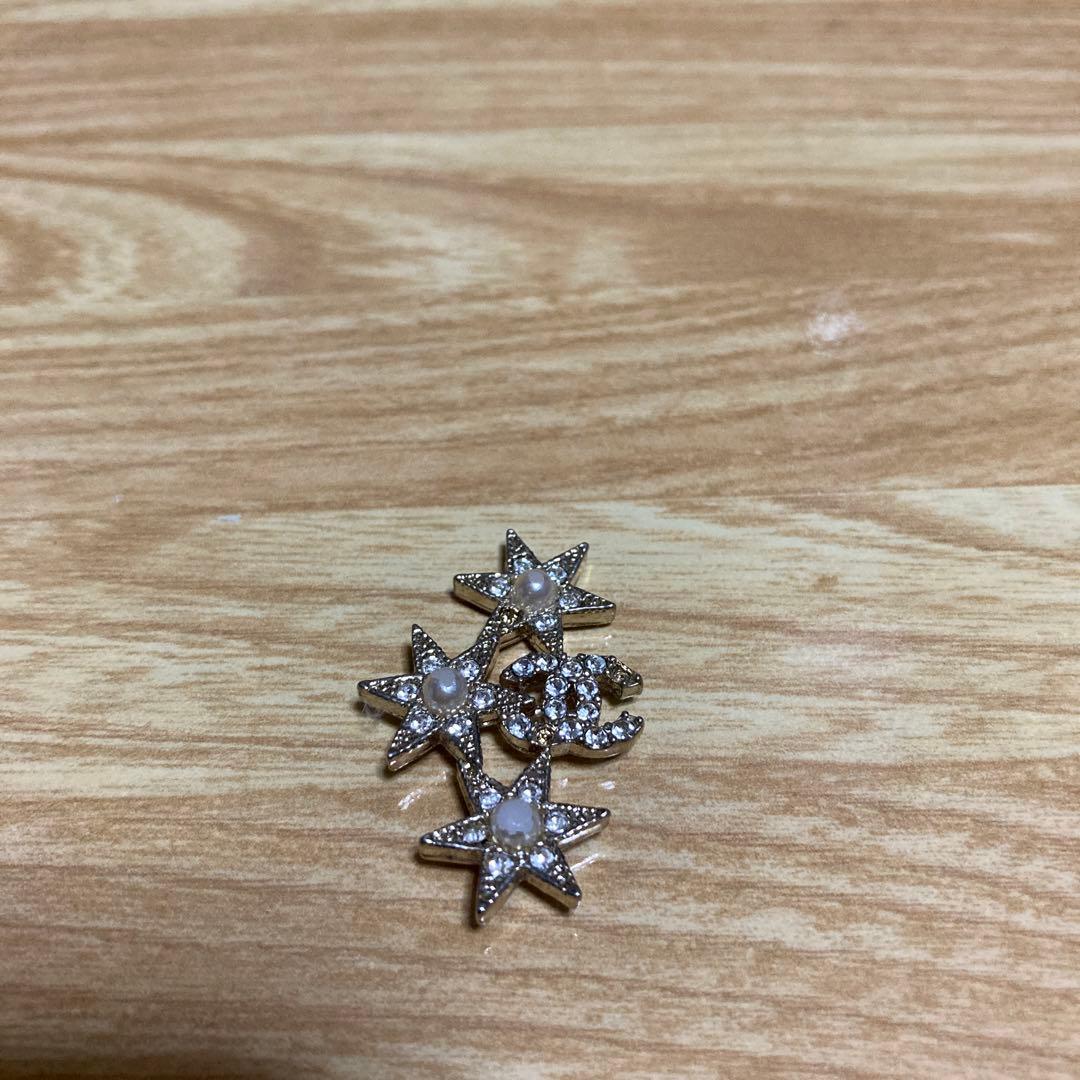 CHANEL 刻印　ココマーク　ブローチ　ラインストーン　パール　シャネル　星