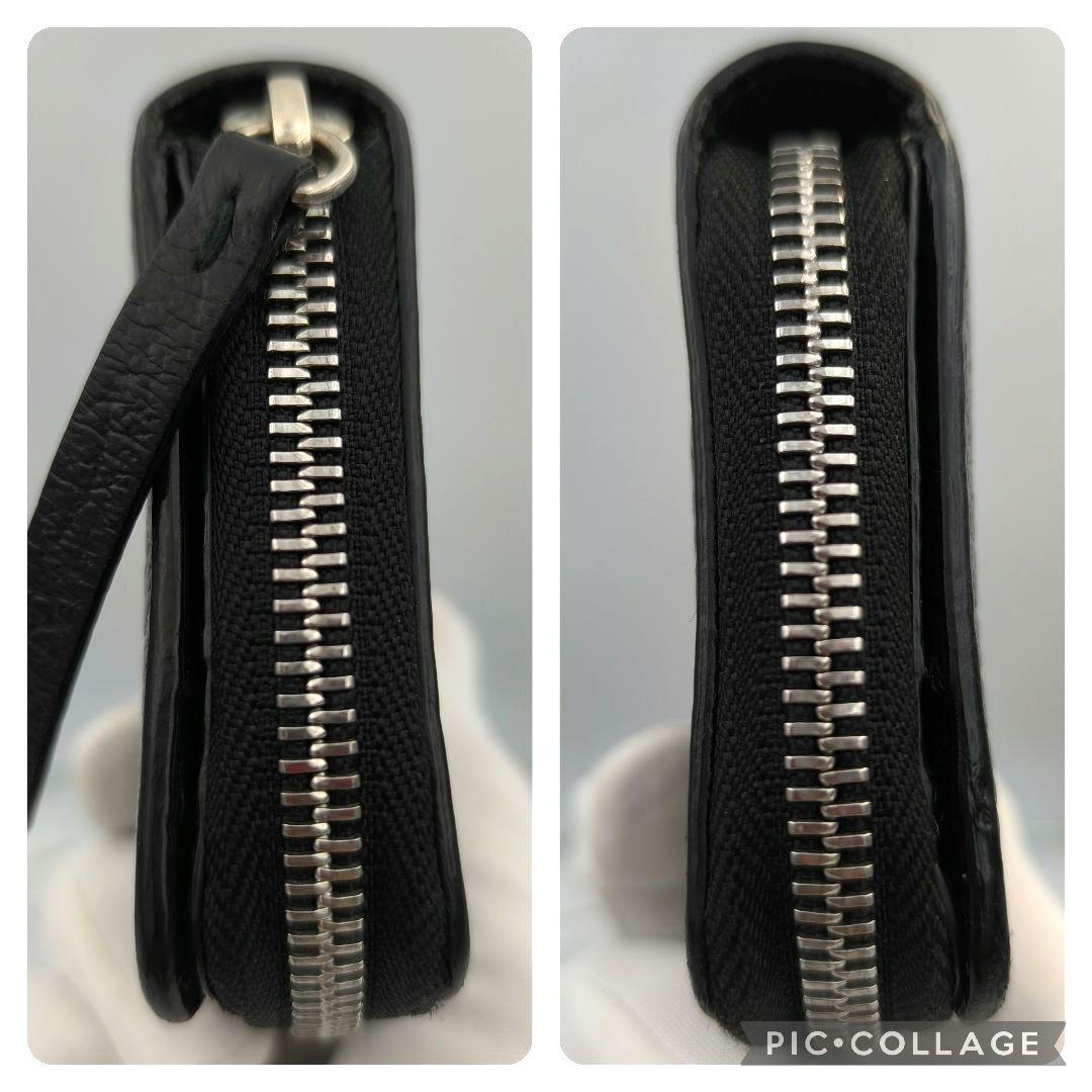 美品✨メゾンマルジェラ 二つ折り財布 ラウンドファスナー 4ステッチ 黒