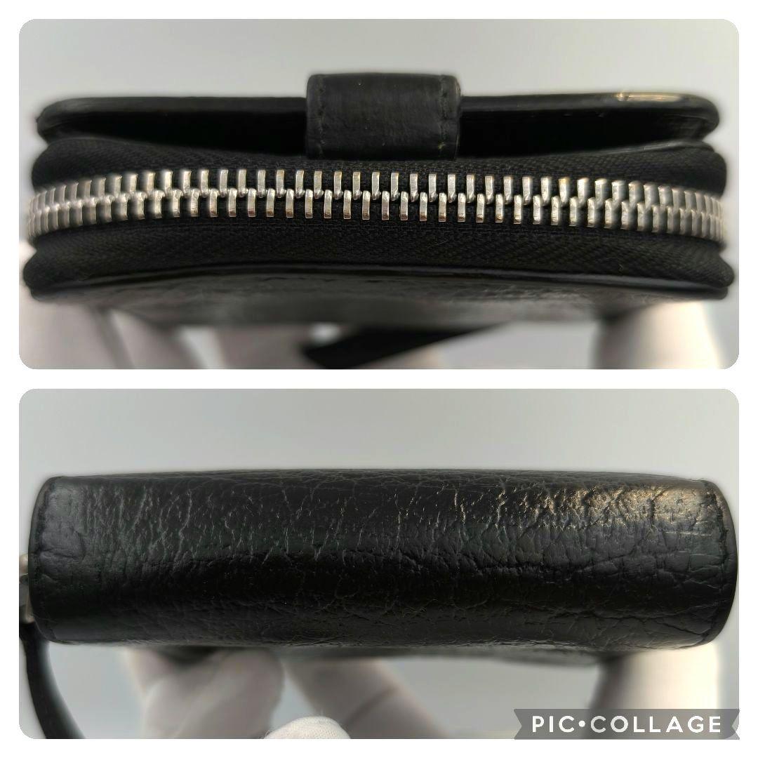 美品✨メゾンマルジェラ 二つ折り財布 ラウンドファスナー 4ステッチ 黒