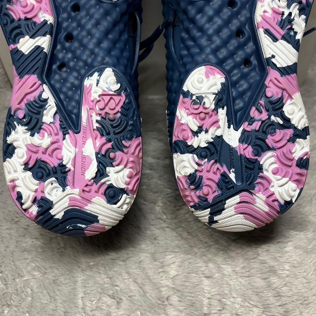 YONEX　ヨネックス　フュージョンレブ4　パワークッション　テニスシューズ　紺