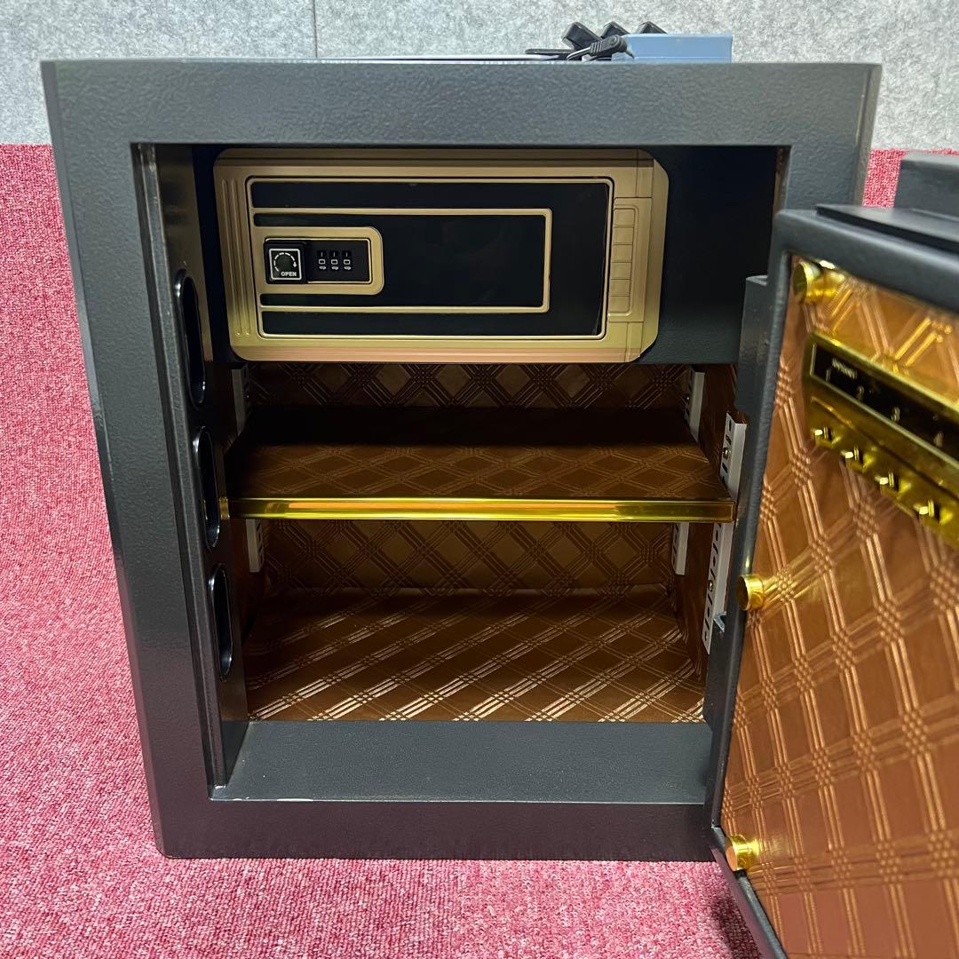 ［4069］ onefort 指紋認証式 電子金庫 36L ブラック