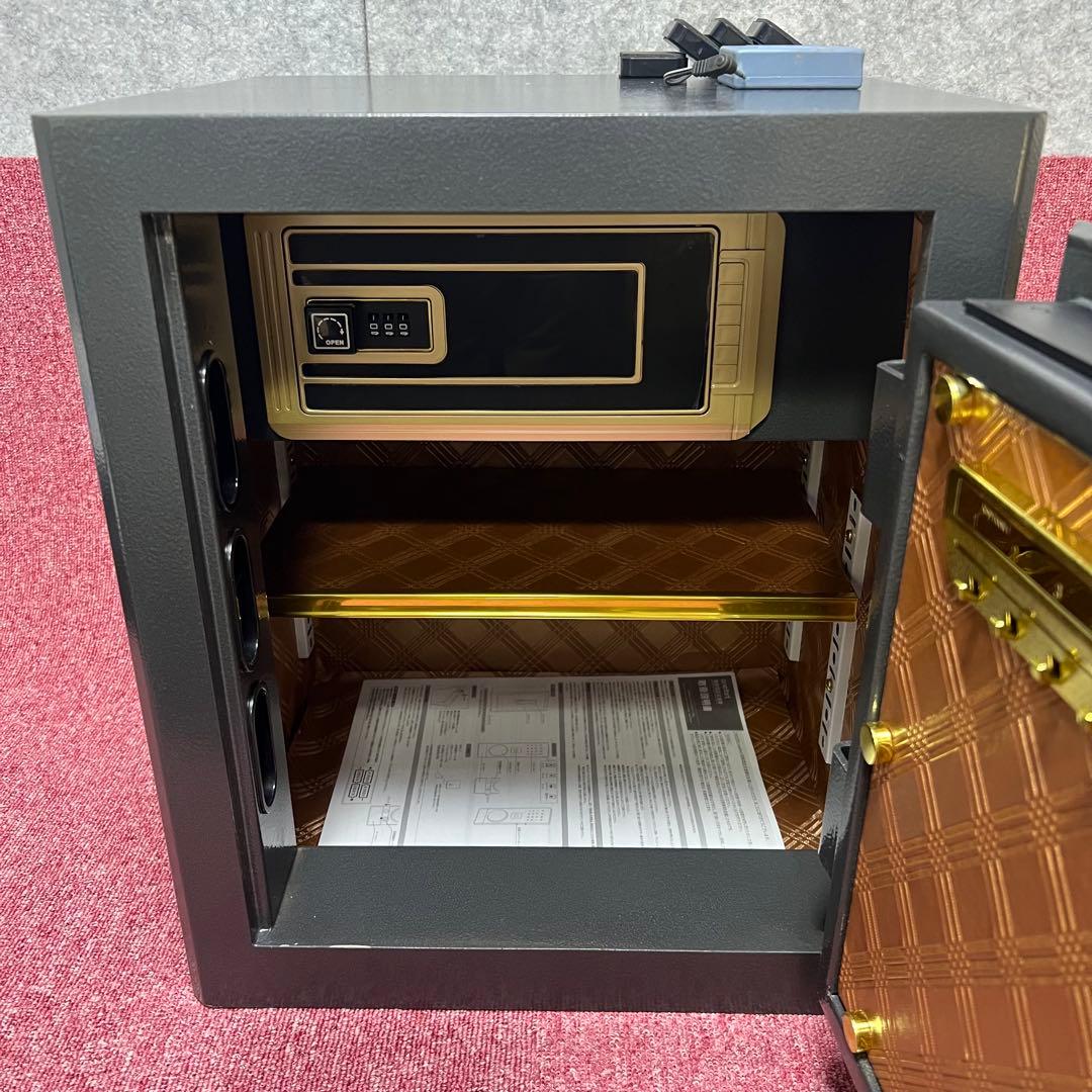 ［4069］ onefort 指紋認証式 電子金庫 36L ブラック