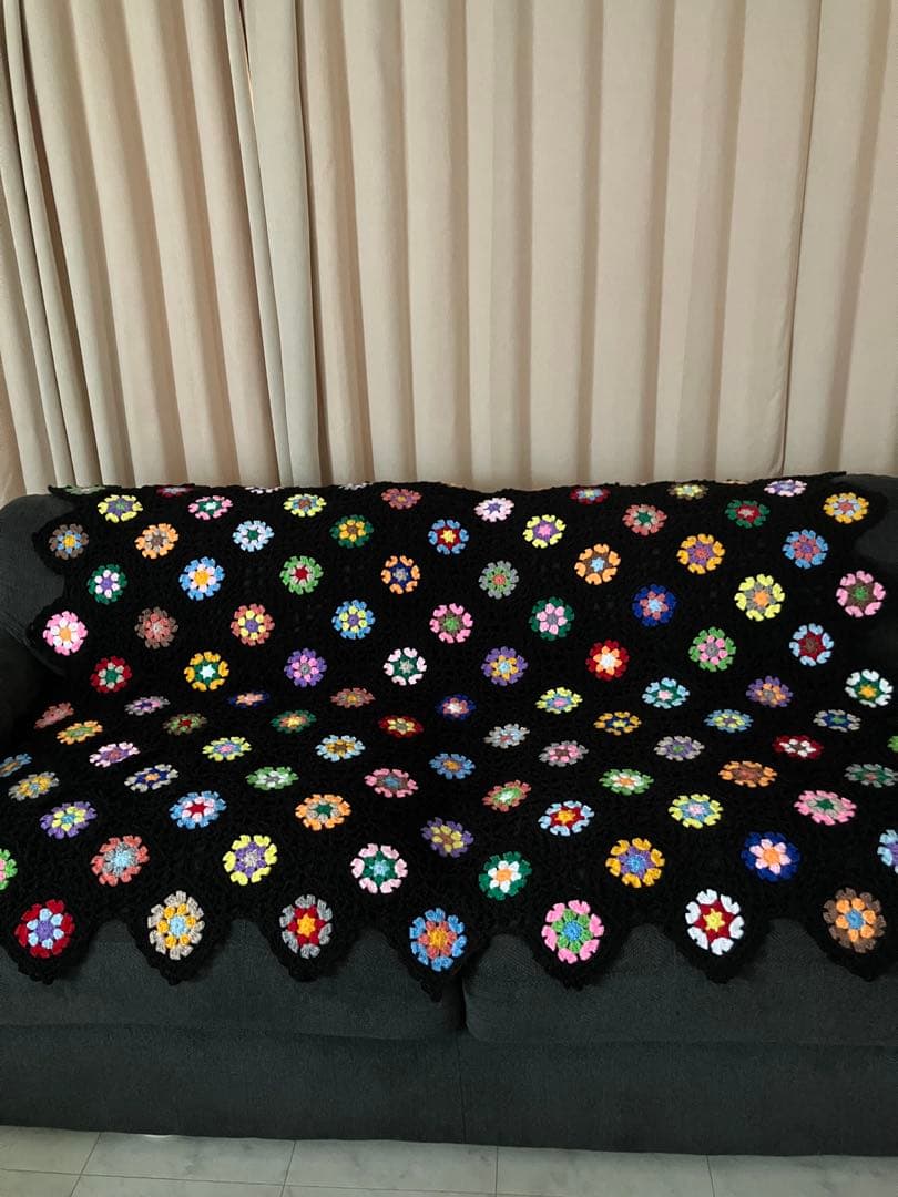 グラニースクエア　ソファーカバー　ベッドカバー　マルチカバー　大判ブランケット