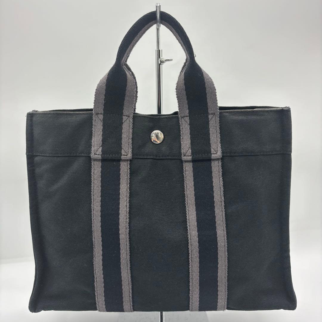 HERMES トートPM 100754M フールトゥ キャンバス ブラック