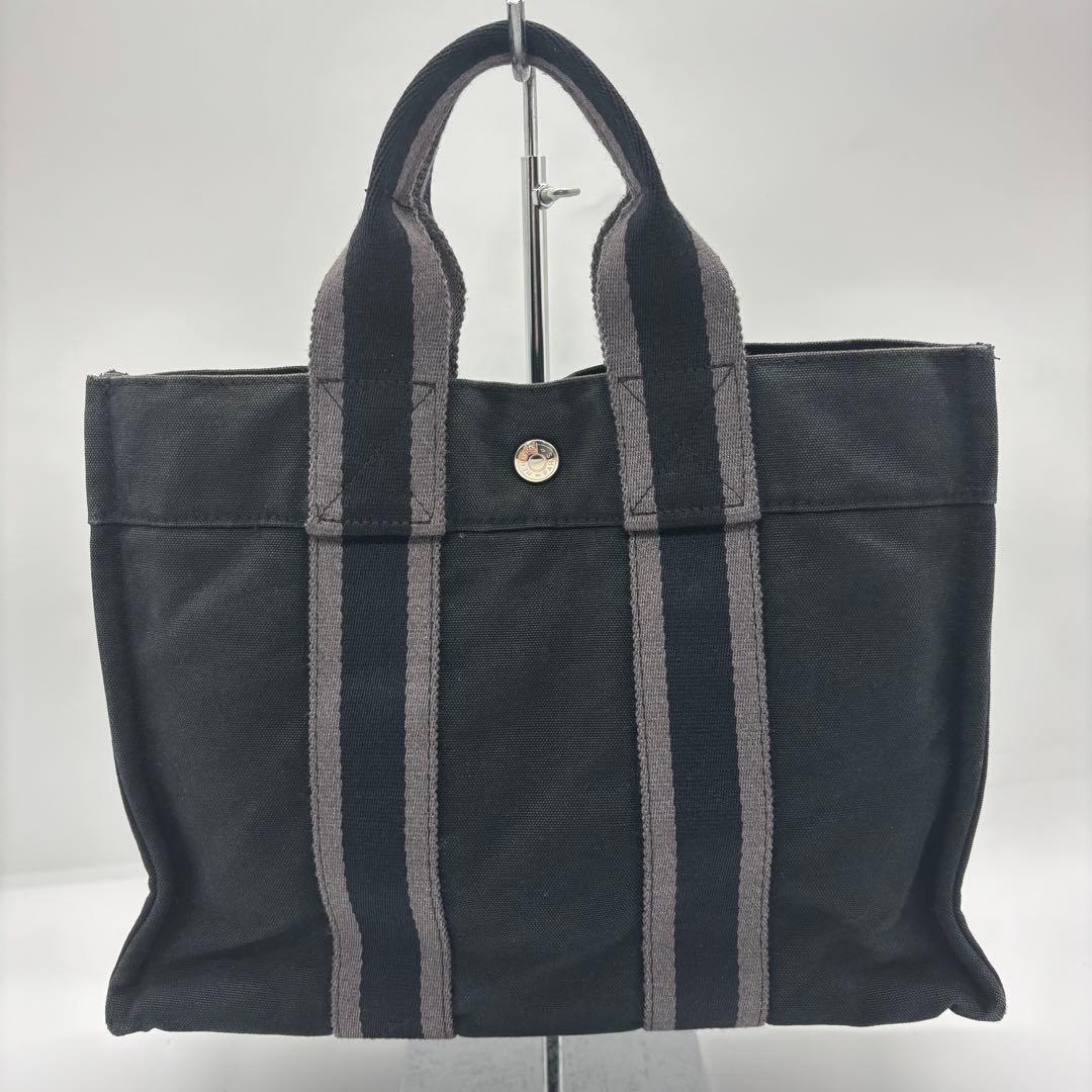 HERMES トートPM 100754M フールトゥ キャンバス ブラック