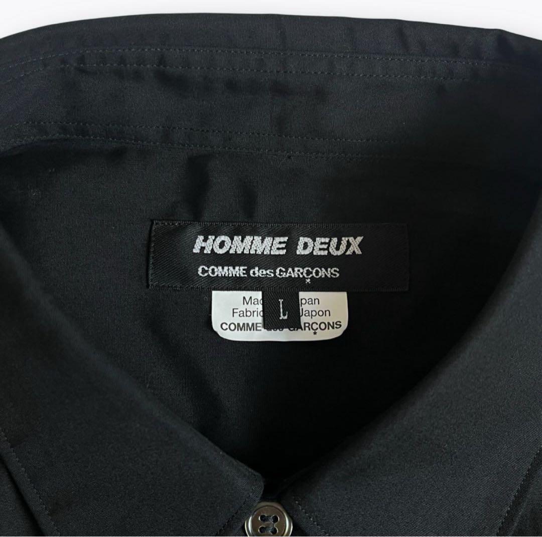 ヒ*ー様 コムデギャルソン オム ドゥ ドレスシャツ ブラック ドッキング L