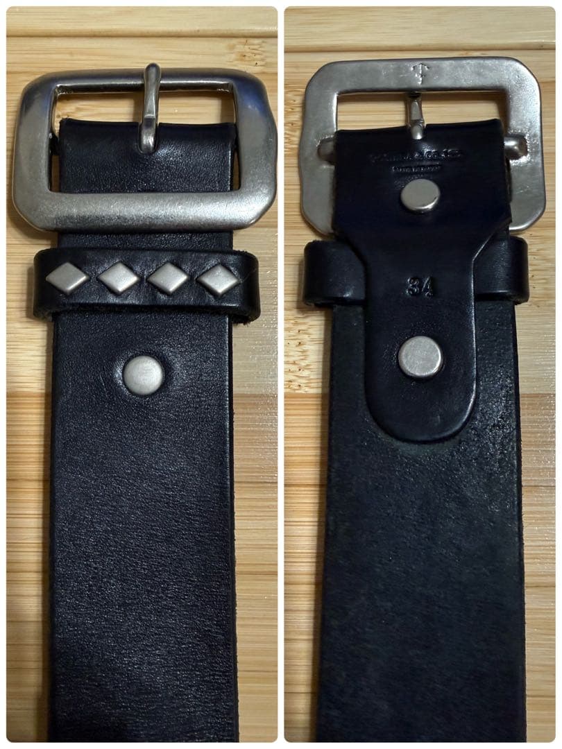 ⭐️美品⭐️テンダーロイン×ポーター⭐️ブラックレザー⭐️シルバースタッズ⭐️34