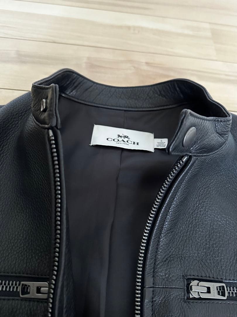 値下げ！美品 COACH レザージャケット メンズ S シングル 黒