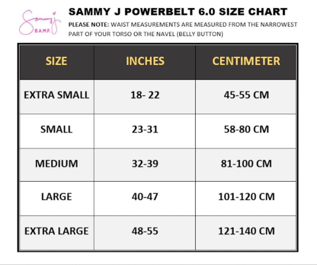 ベルト Sammy J power belt 6.0 L