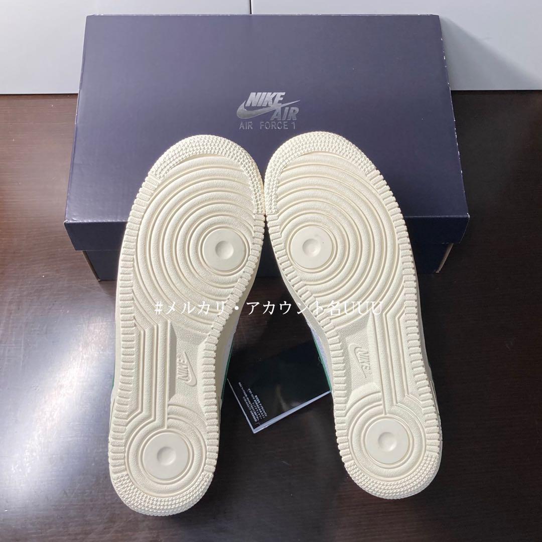 【新品27cm】NIKE エアフォース１ホワイト/グリーン/ココナッツミルク
