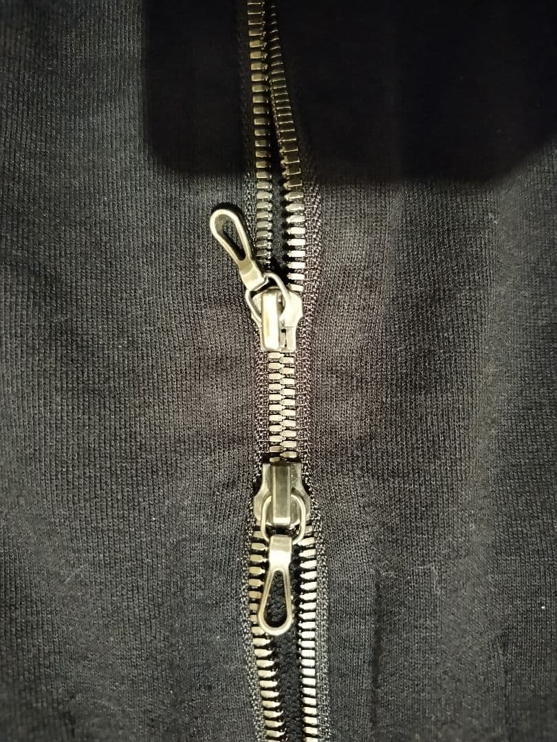 MA Julius 黒 ダブルジッパーパーカー