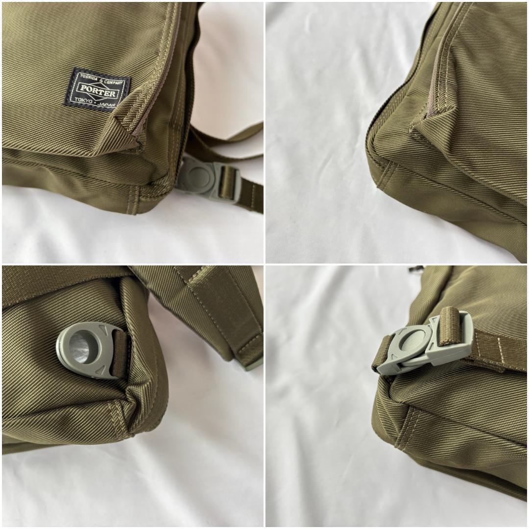 超美品 ポーター ユニット ボディバッグ ショルダー カーキ 784-05468
