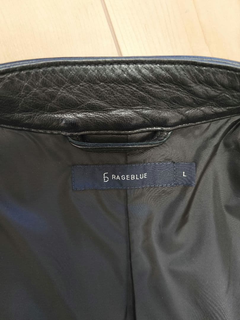 RAGEBLUE ラムレザー シングル ライダースジャケット