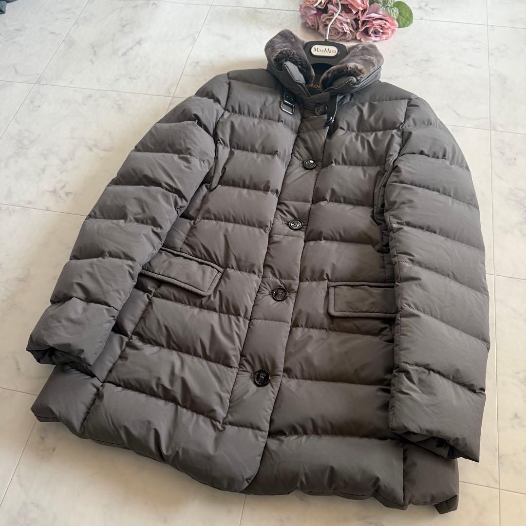 希少★MooRER エレッタ ダウンコート ファー付き 軽量 42 ブラウン