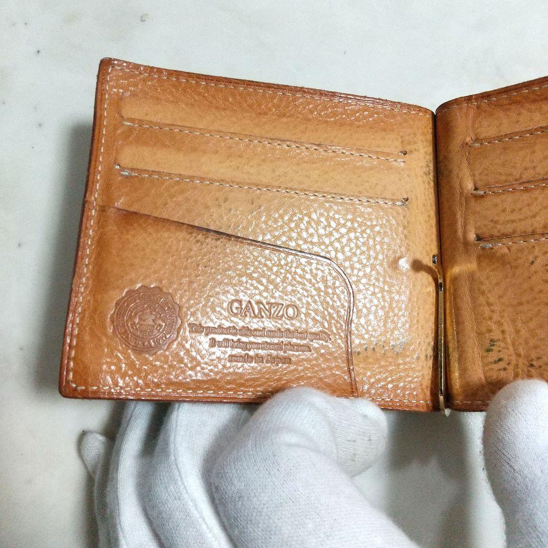 GANZO ガンゾ マネークリップ レザー 日本製 薄型 ダークブラウン