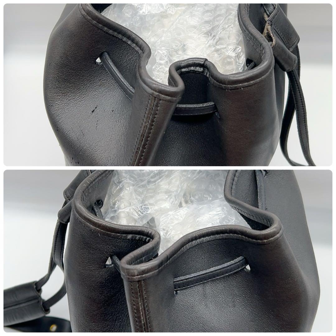 オールドコーチ　ワンショルダーバッグ　西口修平着用　巾着　レザー　USA製　黒