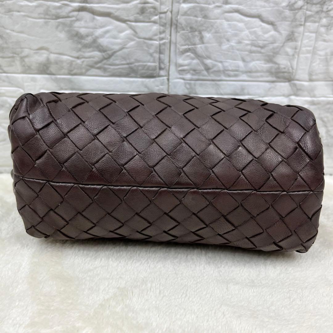 【美品】ボッテガヴェネタ マルチ ポーチ イントレチャート レザー 茶 ブラウン