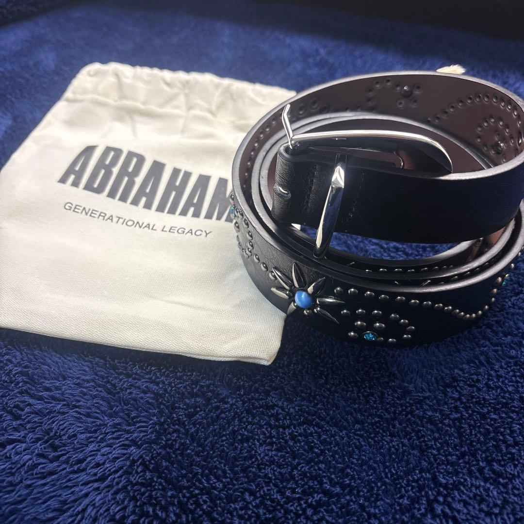 ABRAHAM スタッズ付きブラックベルト