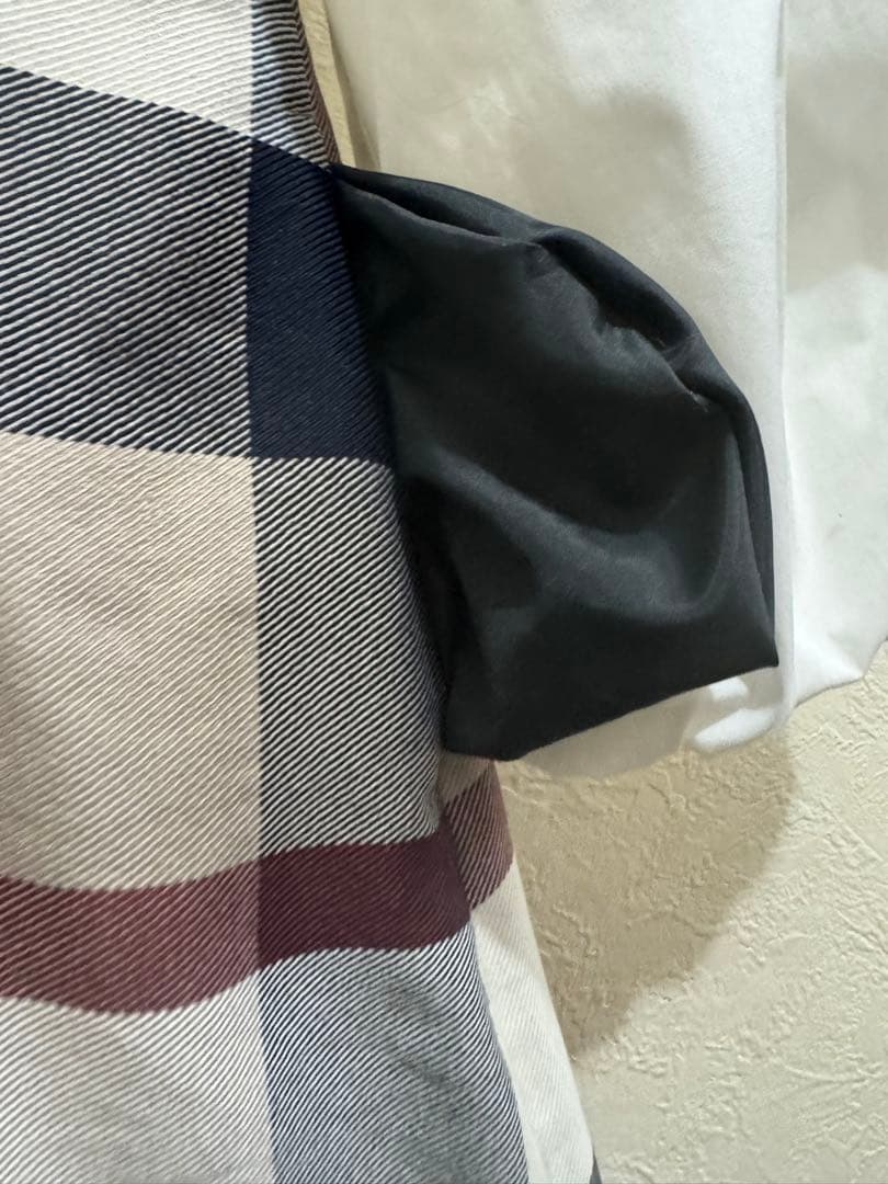 ブルーレーベルクレストブリッジ　ツイードニットドッキングドレス　ベージュ　36