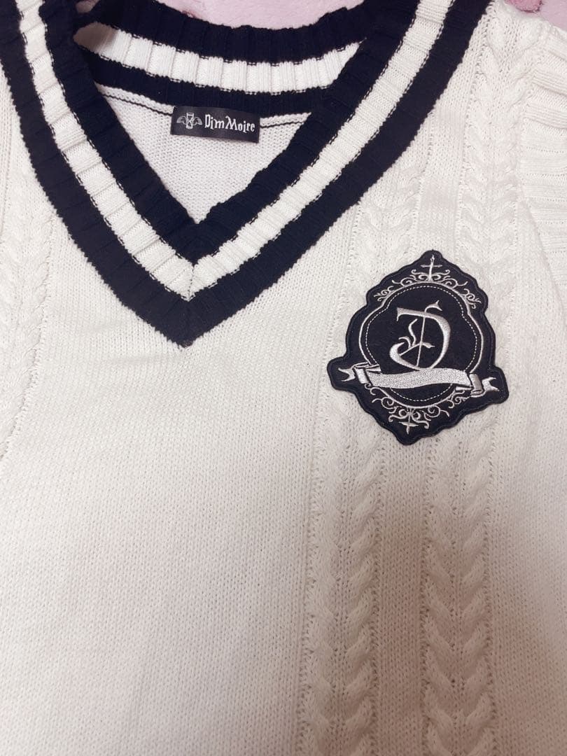 dimmoire 学園ニットベストWhite