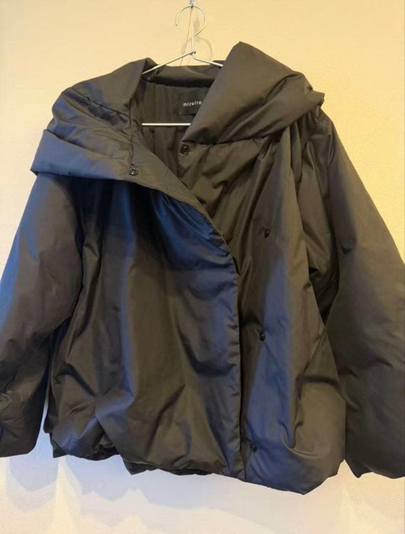 mizuiroind フード付きショートダウンジャケット