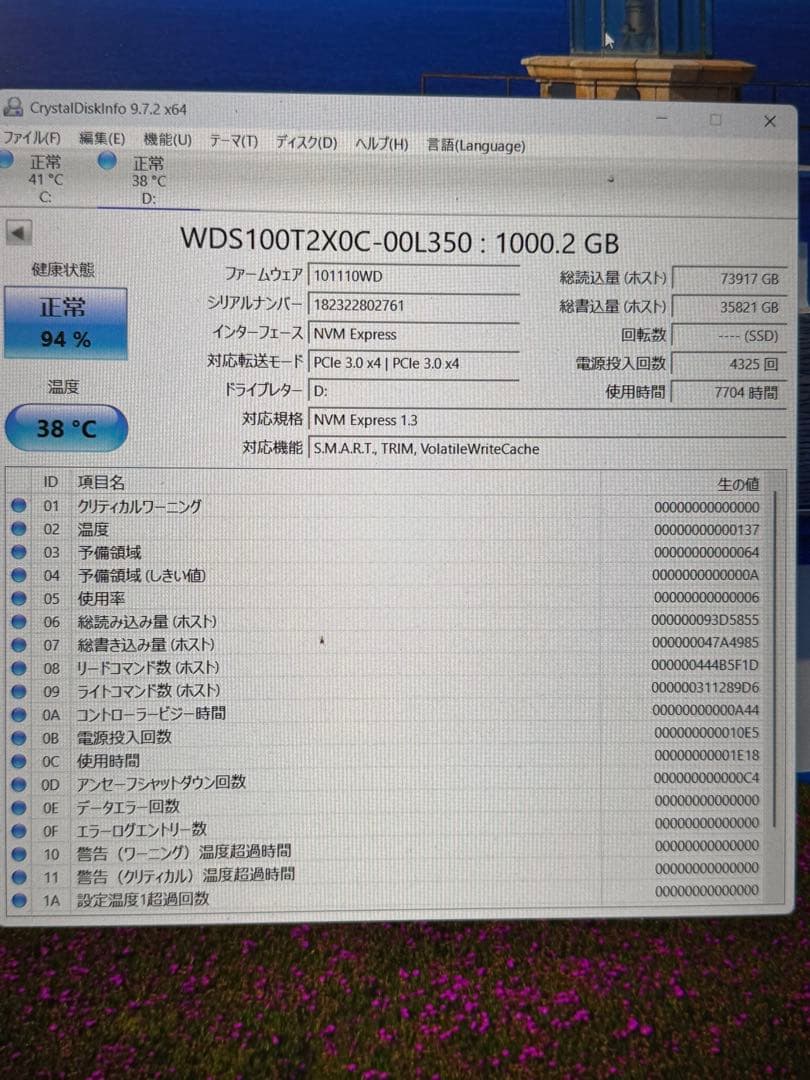内蔵型SSD WD NVMe BLACK WDS100T2X0C 1TB