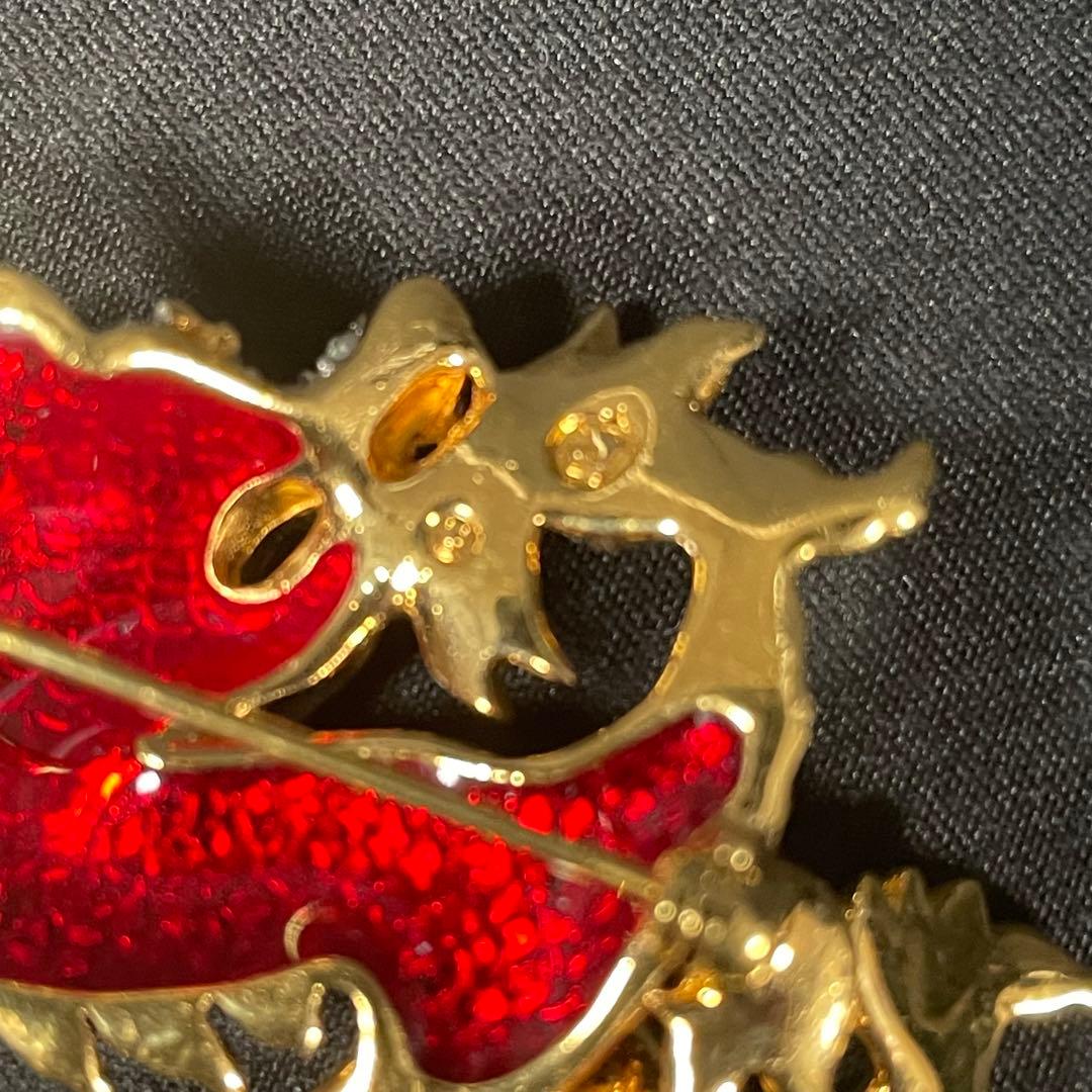 希少　SWAROVSKI　スワロフスキー　ドラゴン　龍　ブローチ　コサージュ
