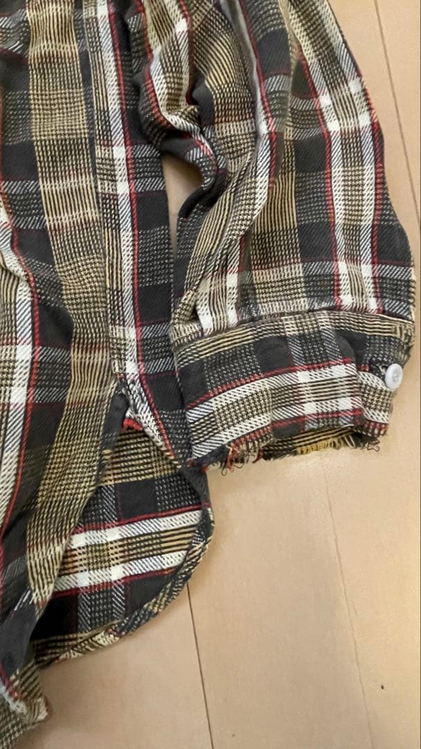 59s 60s ヴィンテージ ヘビーネルシャツ マチ付き 古着