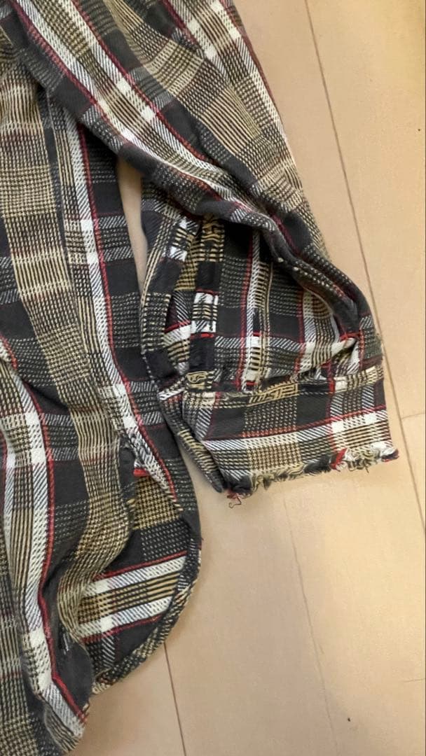 59s 60s ヴィンテージ ヘビーネルシャツ マチ付き 古着