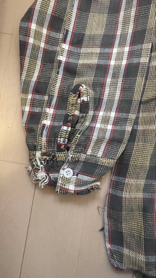 59s 60s ヴィンテージ ヘビーネルシャツ マチ付き 古着