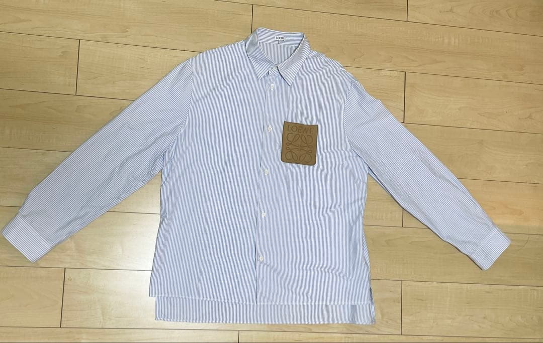 【最終値下げ】LOEWEストライプシャツ サイズ41 Lサイズ　アナグラム