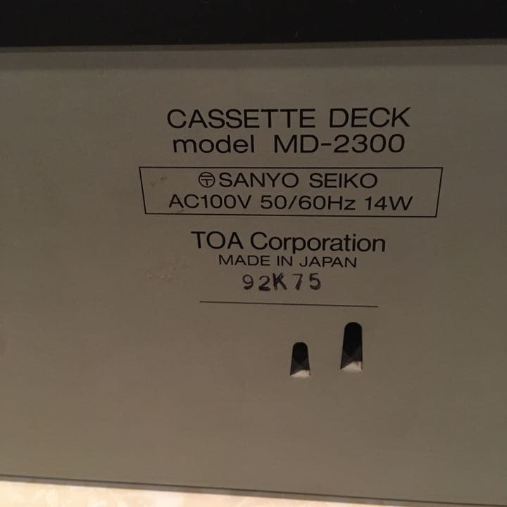 TOA ステレオ　ダブルカセットデッキ　md-2300