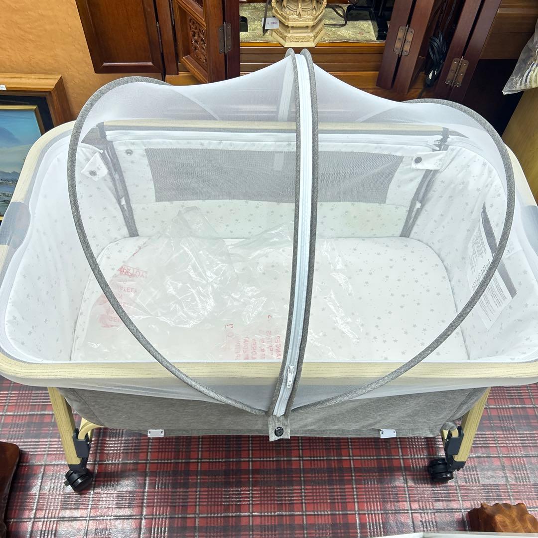 HZDMJ折りたたみ式ベビーベッド グレー