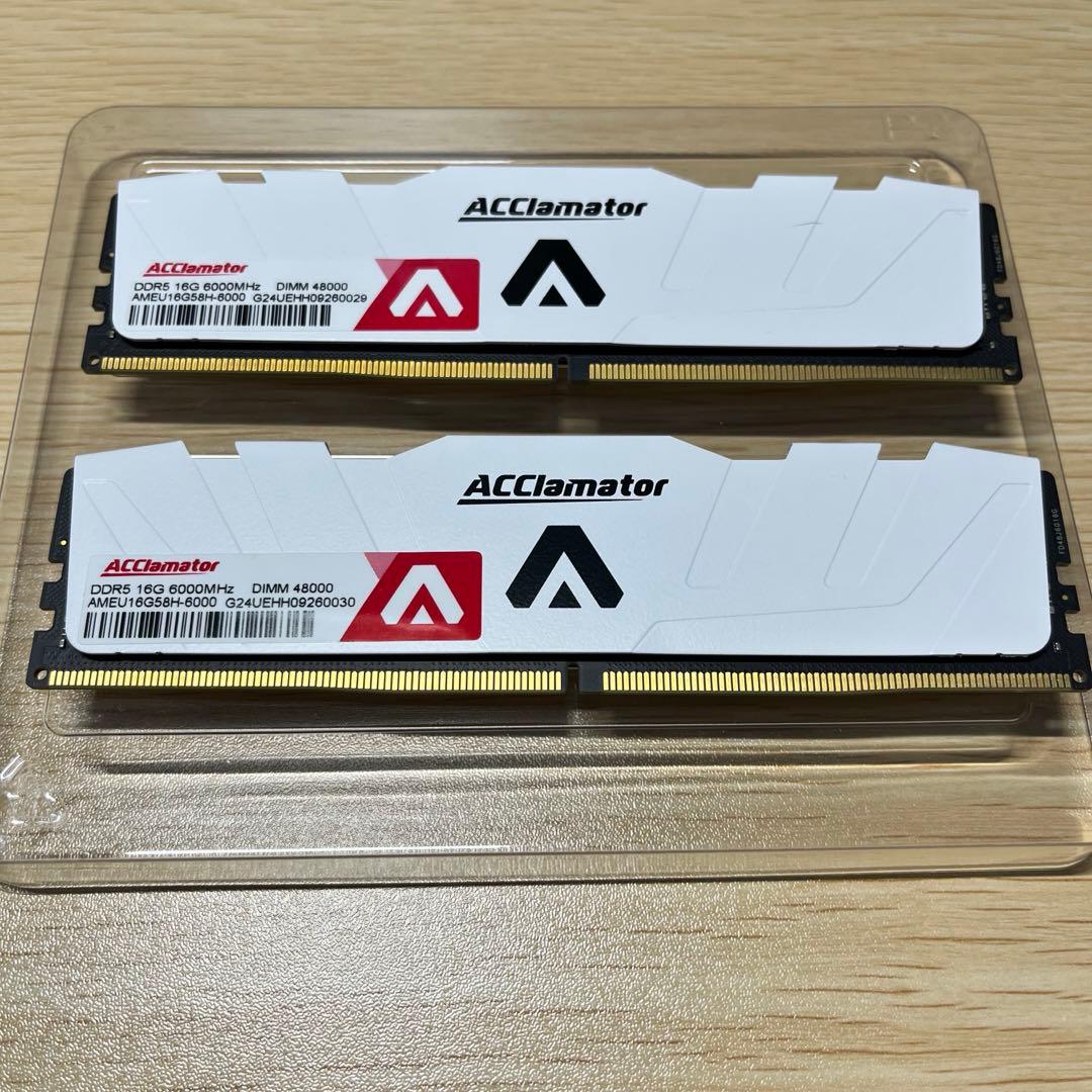 ACClamator DDR5メモリー 32GB(16GB×2) 6000Mhz