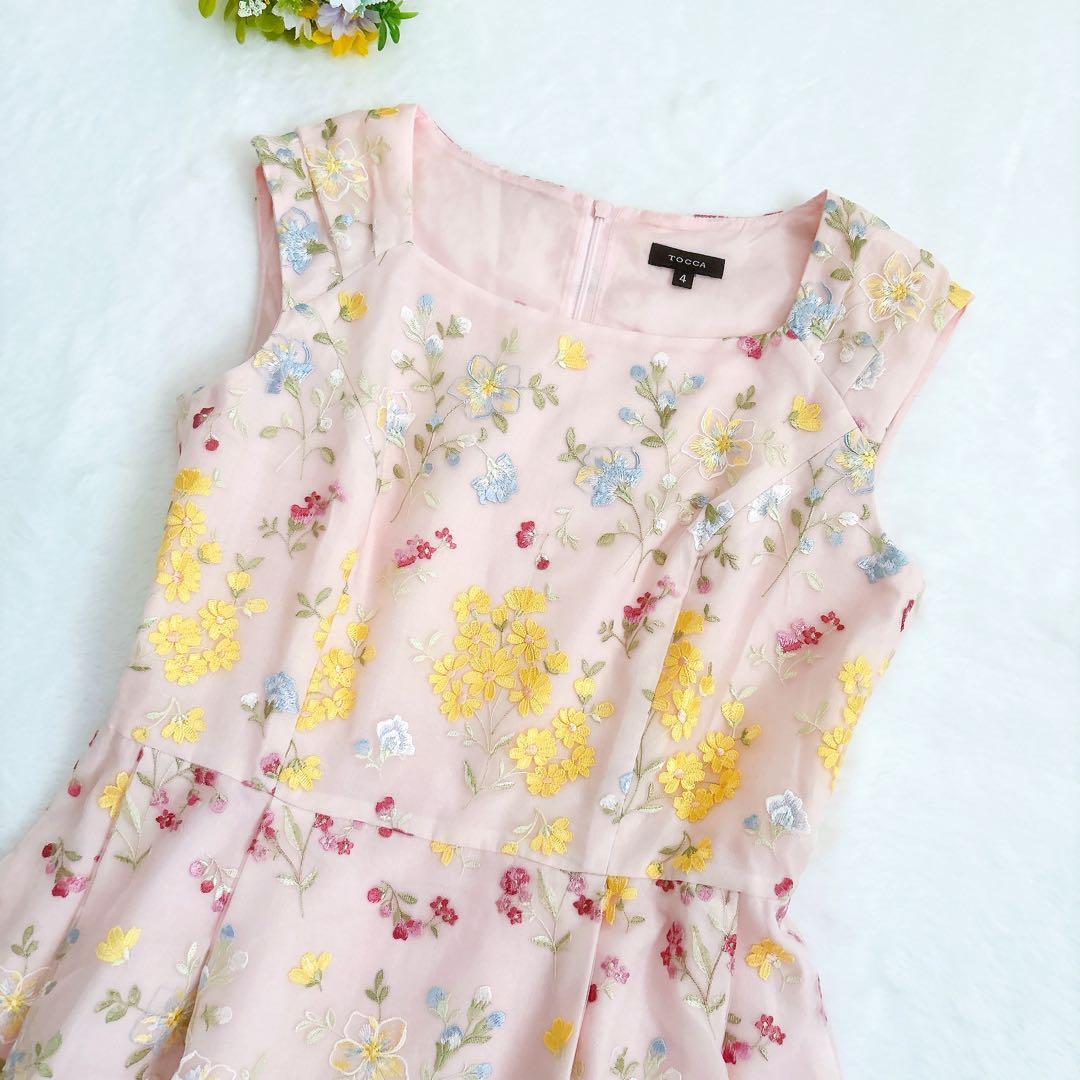 美品 TOCCA 宝塚コラボ GARDEN FLOWER ワンピース ピンク L