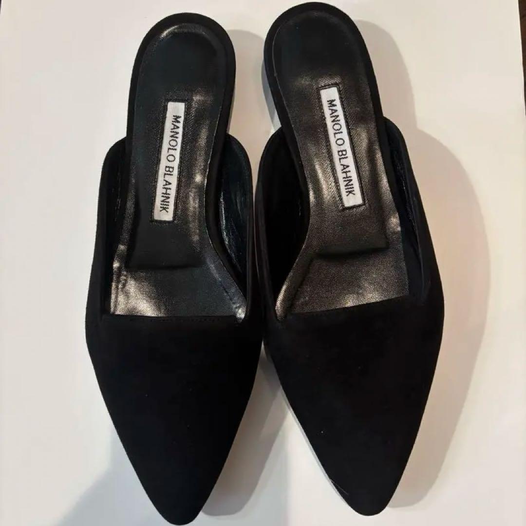 た*ご様 Manolo Blahnik ブラックミュール