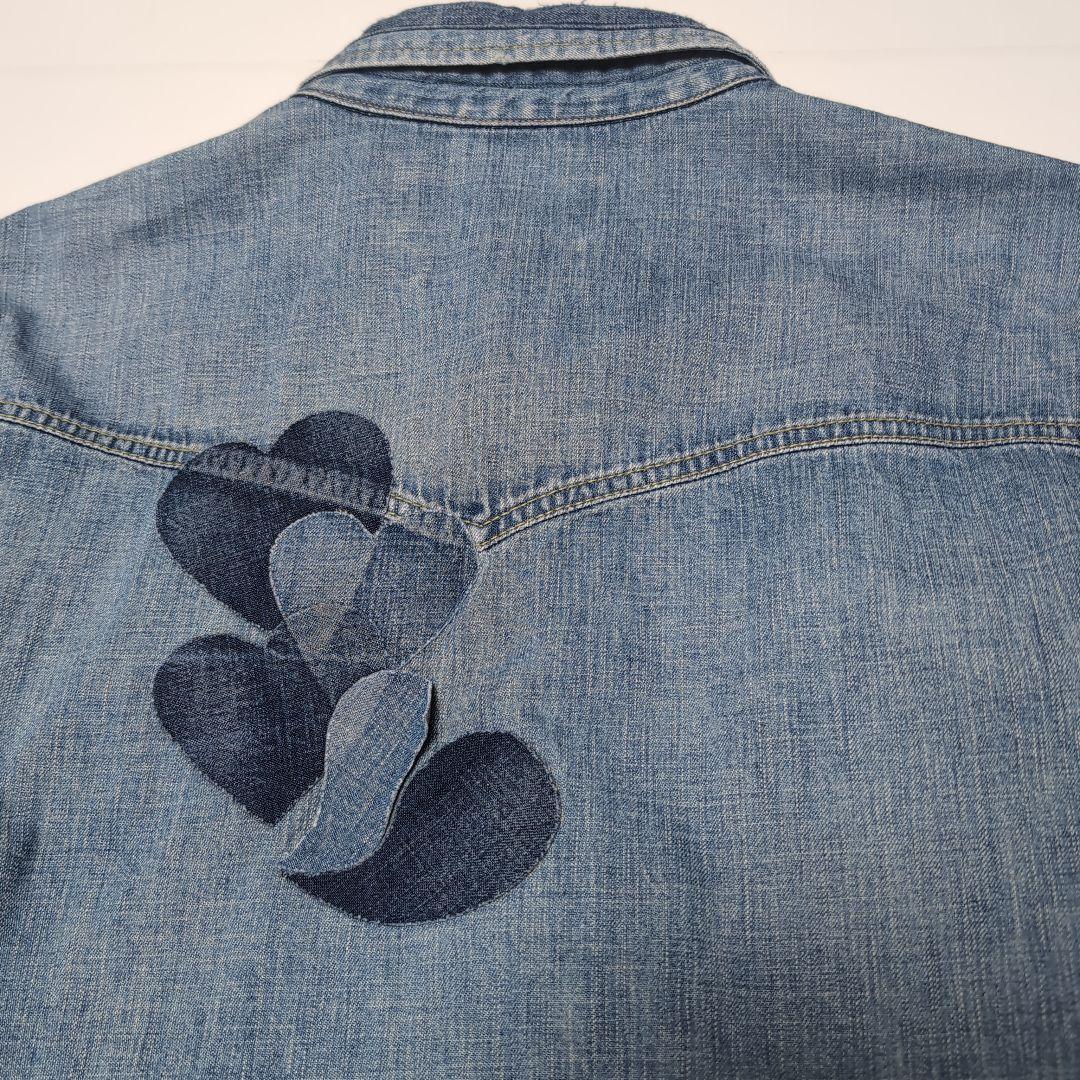 レミレリーフ REMI RELIEF メタルスタッズ デニムシャツ XL スカル