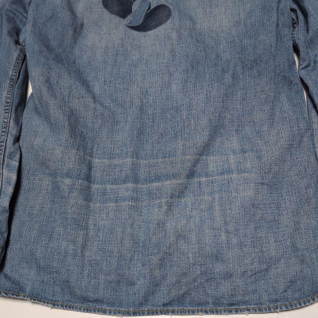 レミレリーフ REMI RELIEF メタルスタッズ デニムシャツ XL スカル