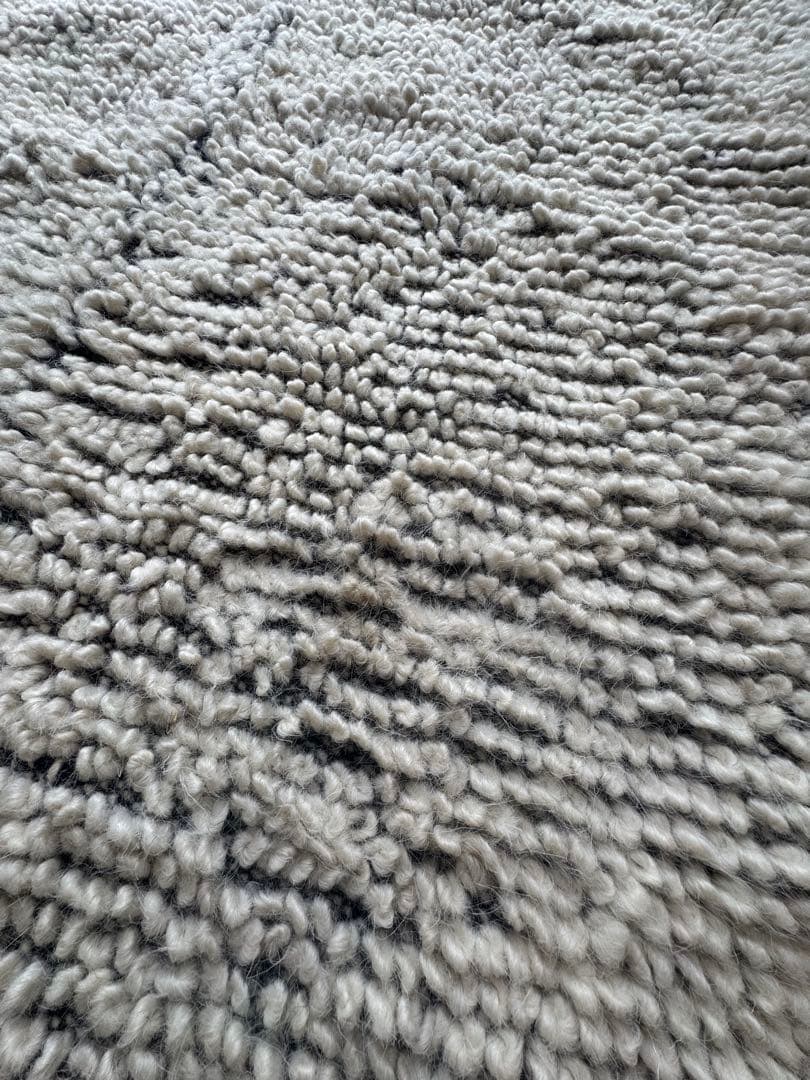 トルコ ウールラグ アイボリー ダークグレー　キリム