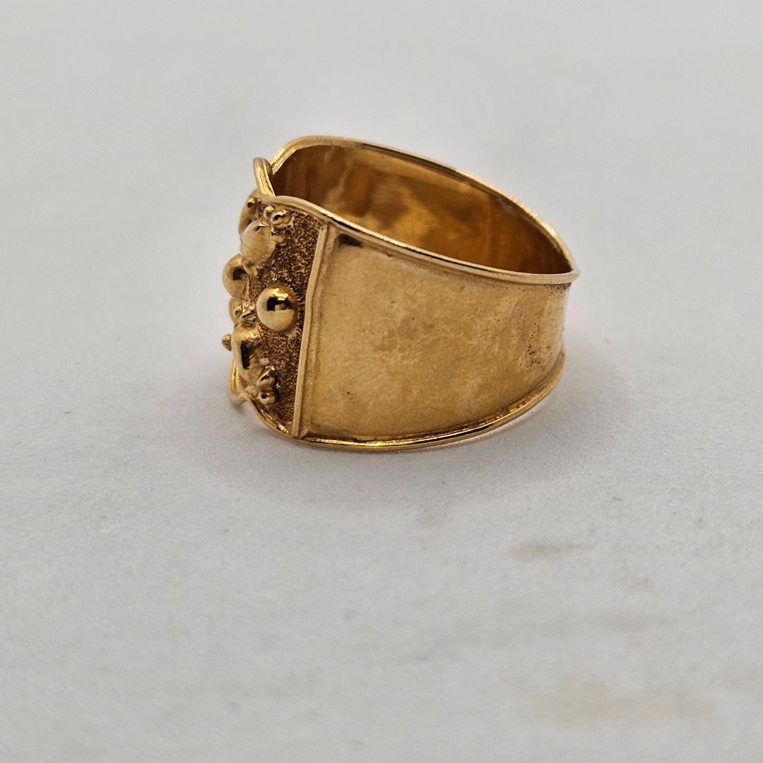 【希少】刻印875 (21金)ヴィンテージ デザインリング 2.7g 16号