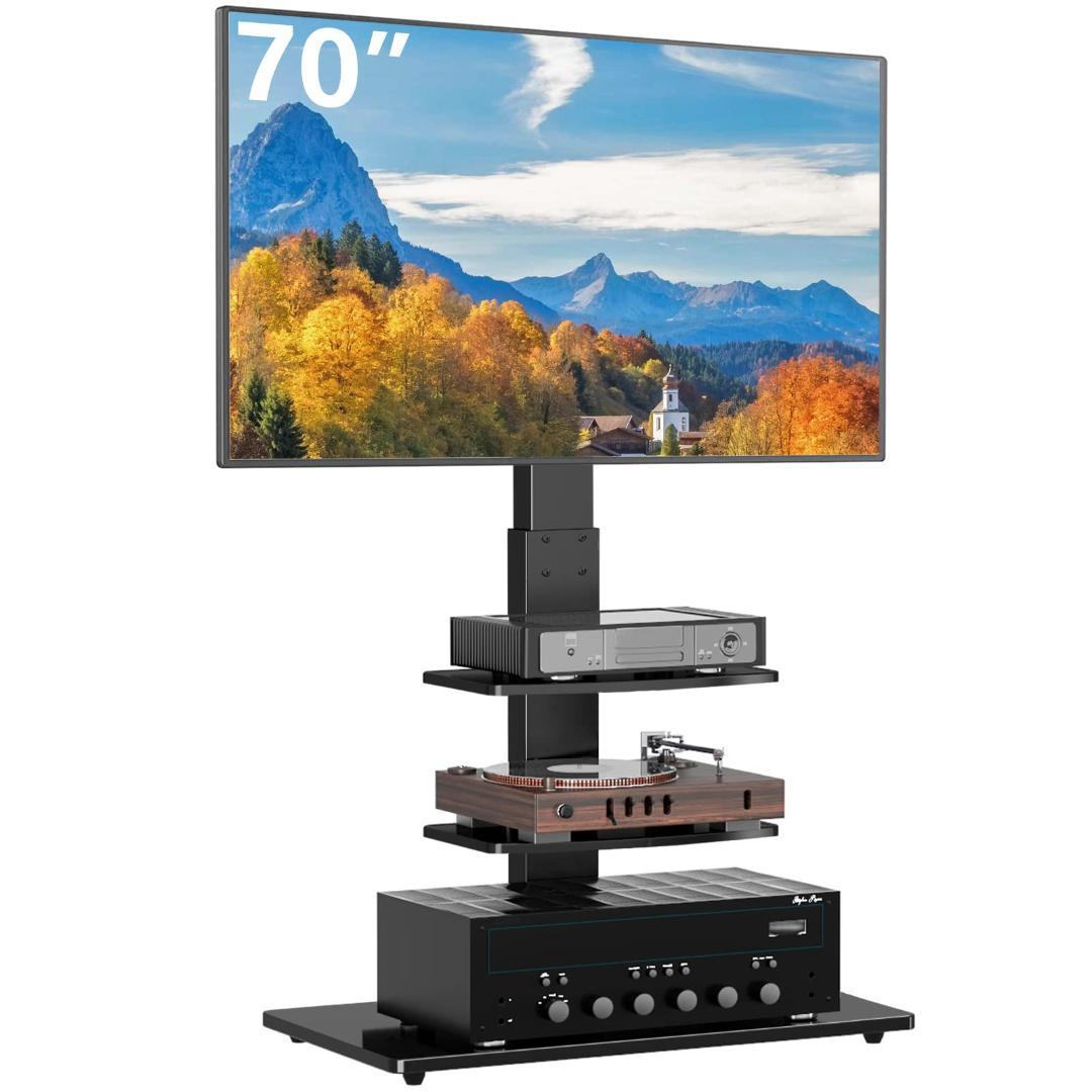 テレビスタンド 左右30°回転 3段棚板付き