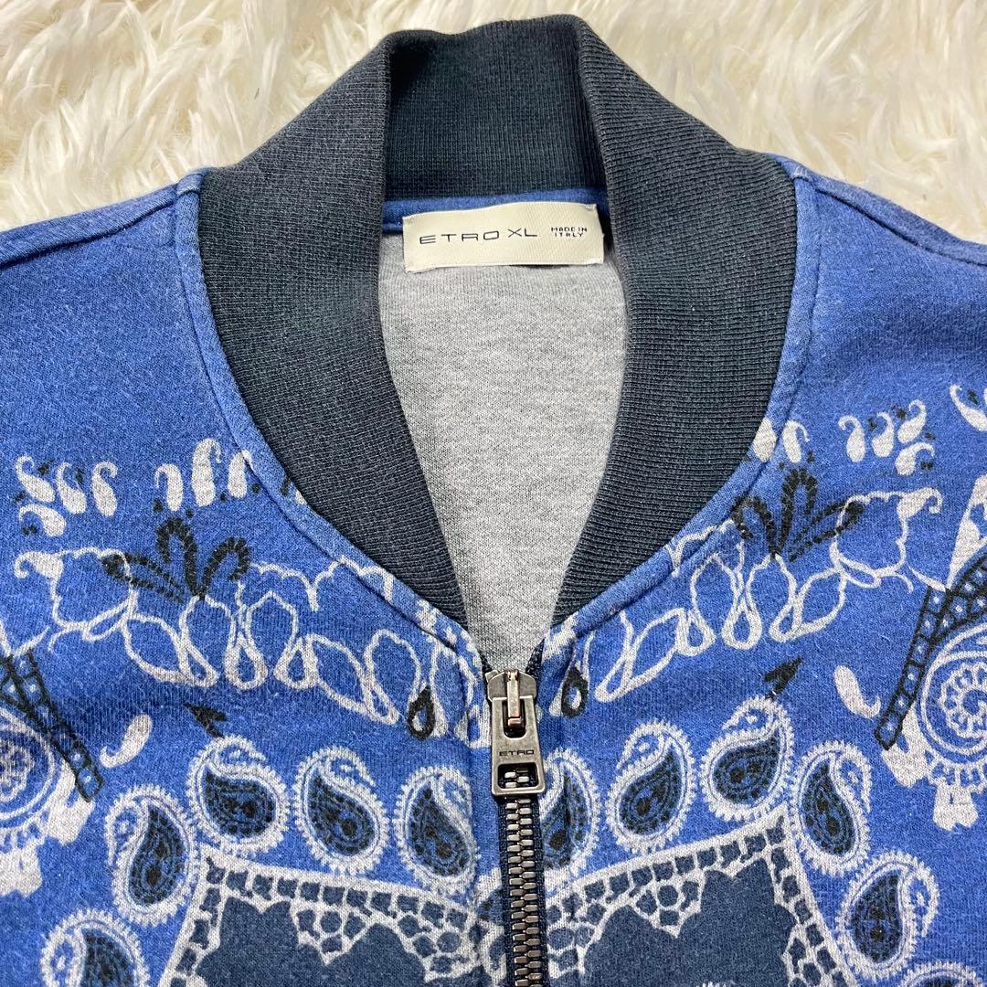 希少XLサイズ ETRO エトロ ブルゾン バンダナ柄 ダブルジップ 近年