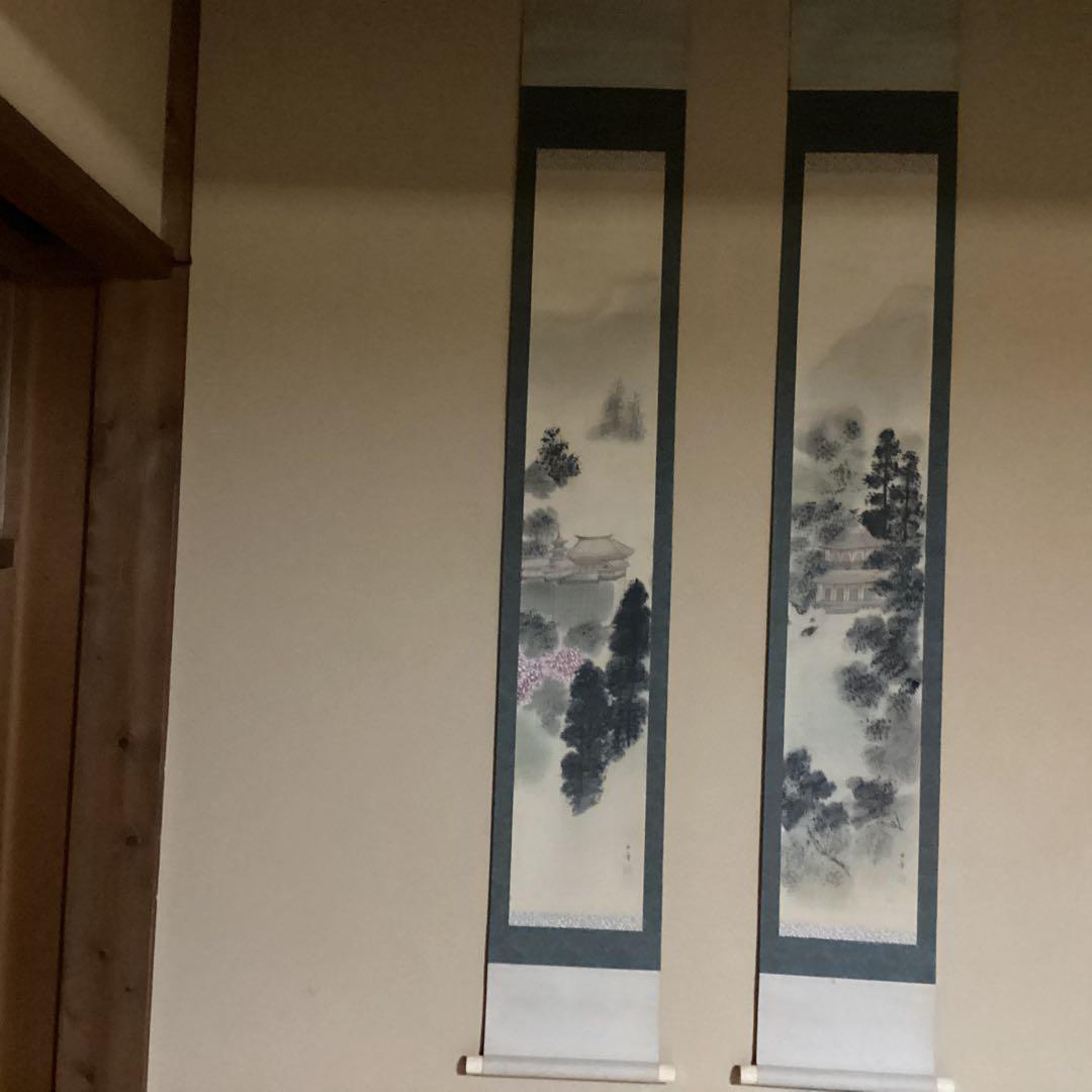 O-24 双鶴春景　掛軸 2本セット