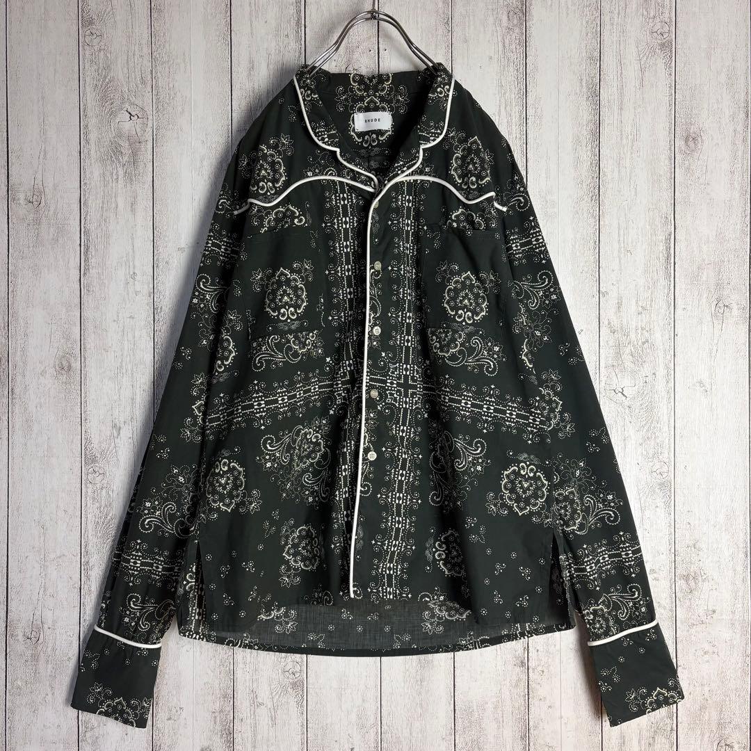 【T-pablow着用】RHUDE☆バンダナ柄パジャマシャツ ペイズリー柄 M