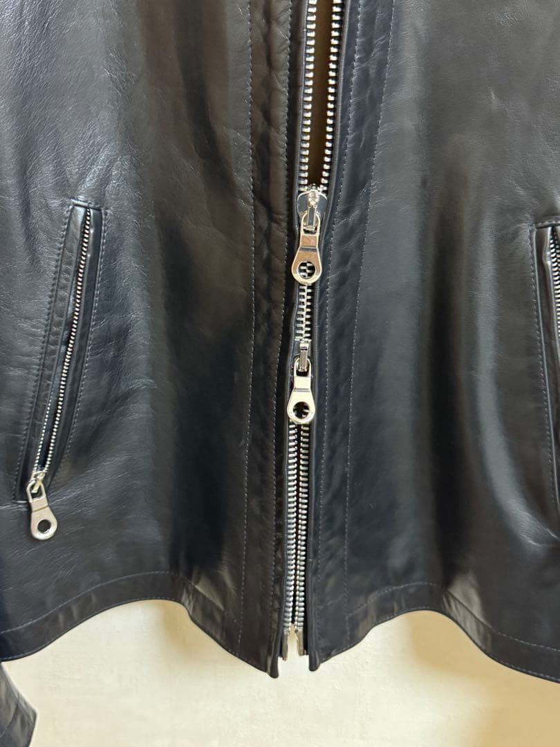 CINQUANTA / スタンドカラー シングルライダースジャケット 46サイズ