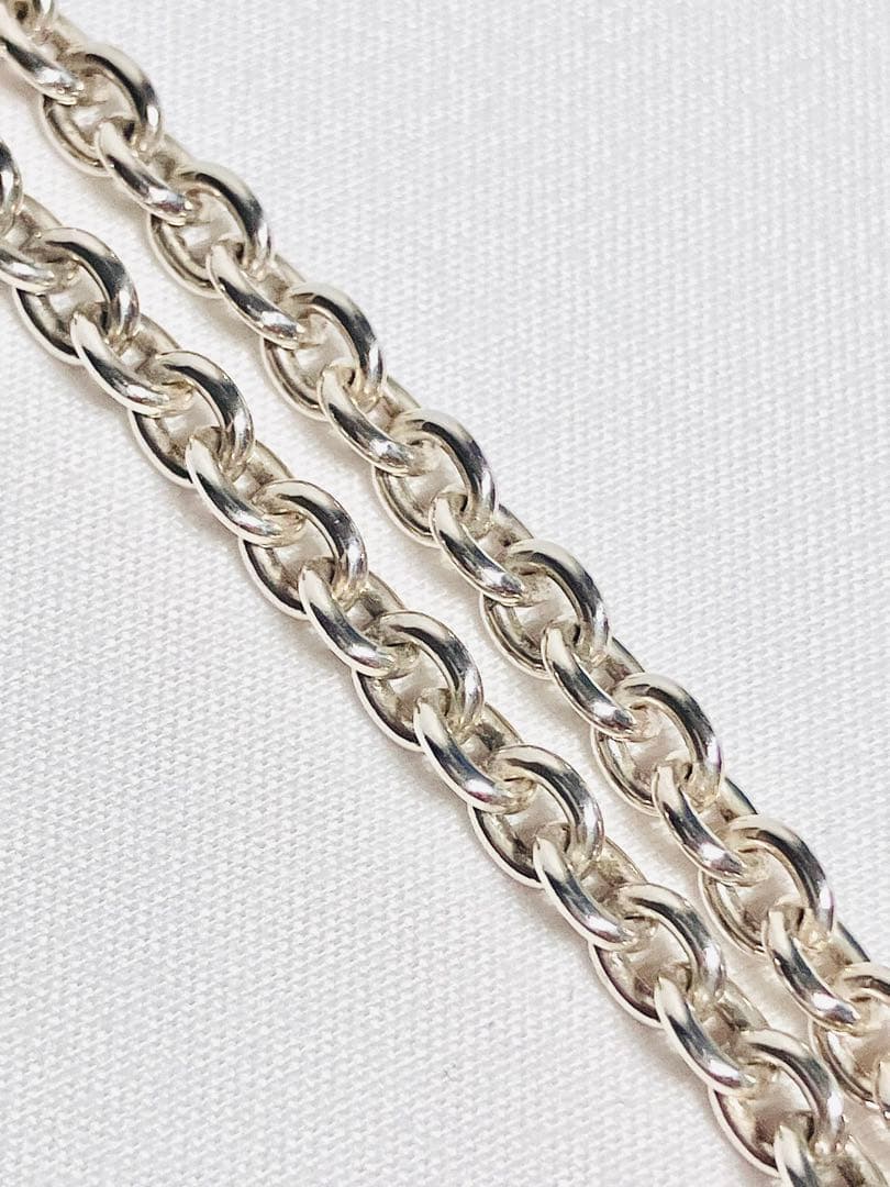 【超美品】GUCCI オーバル チェーン ネックレス 男女兼用 シルバー92